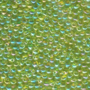 Miyuki Tropfen Perlen 2,8mm 0258 transparent rainbow Lime Green 9gr.